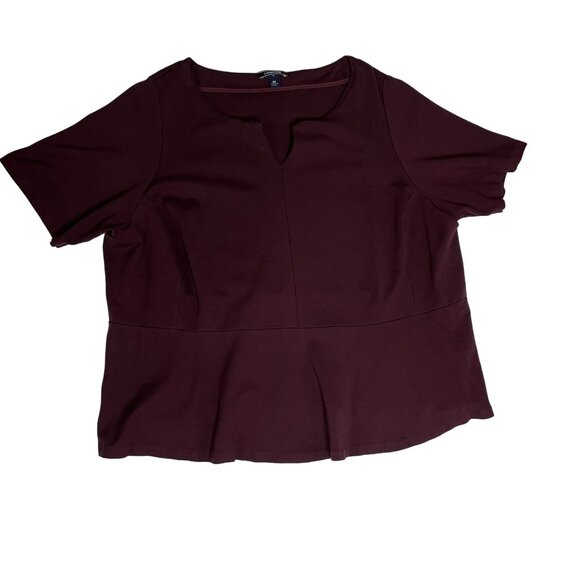 Lands End Womens Purple Peplum Blouse Top Plus Size 3x Shirt u - Picture 6 of 13